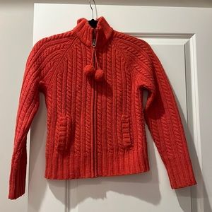 Orange full zip sweater